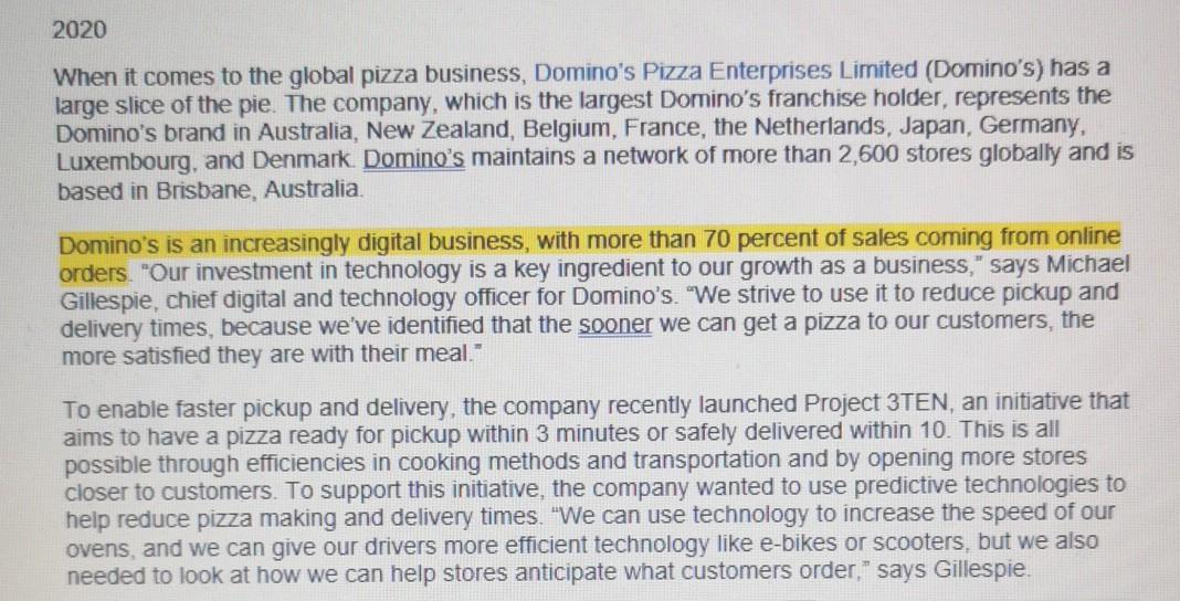 Can you please answer this case study. 2020 When