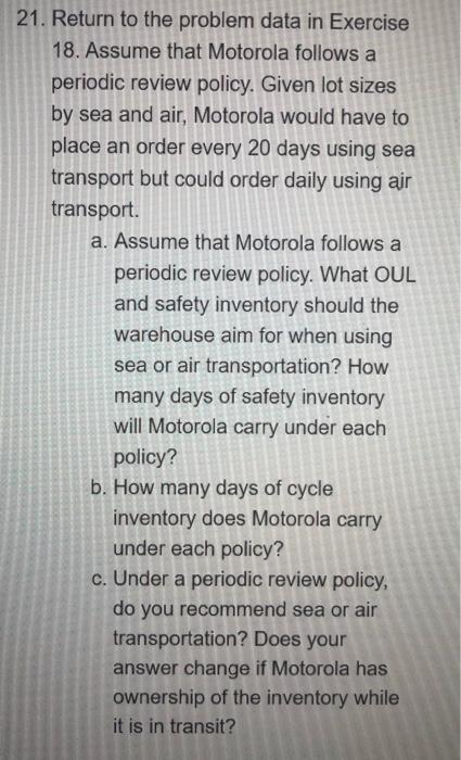 Please answer part c to question 21. Information