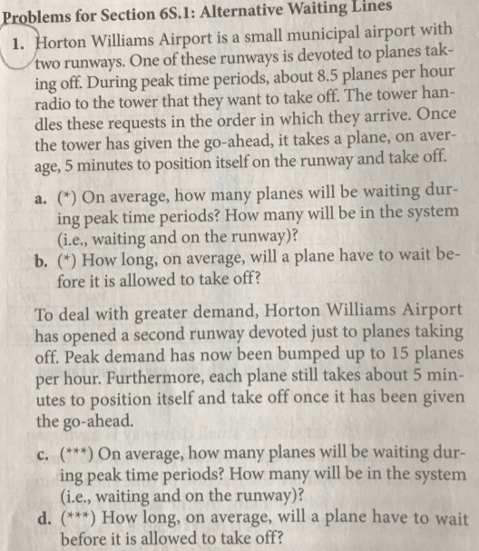 Problems for Section 68.1: Alternative Waiting