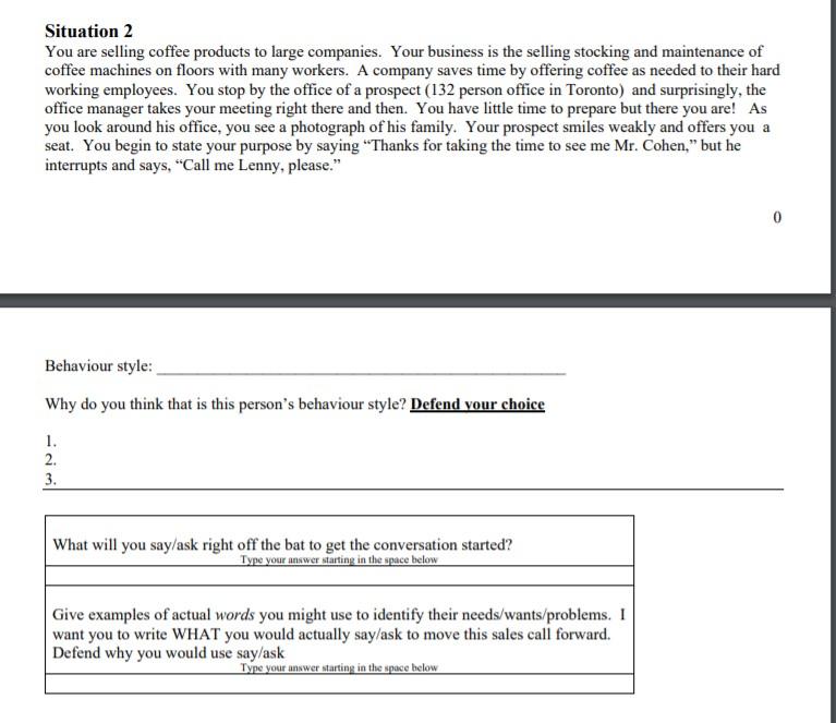 Instructions First, read the four descriptions.