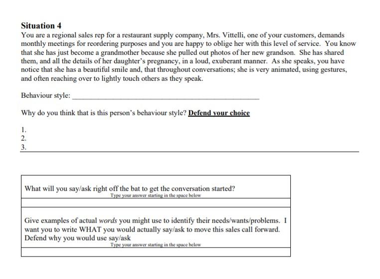 Instructions First, read the four descriptions.