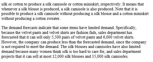 Formulate a linear programming problem ( DONT