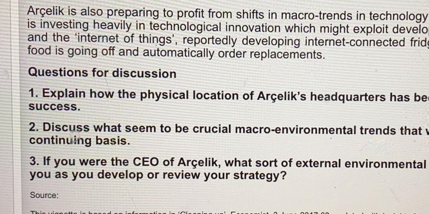 CASE EXAMPLE COMPETITIVE ADVANTAGE IN WHITE GOODS