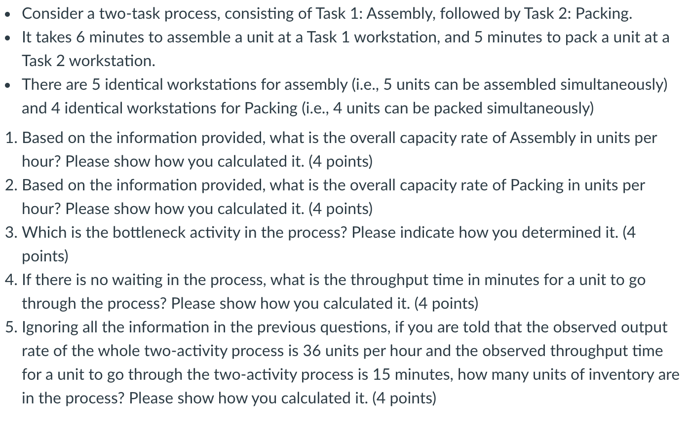 Consider a two-task process, consisting of Task