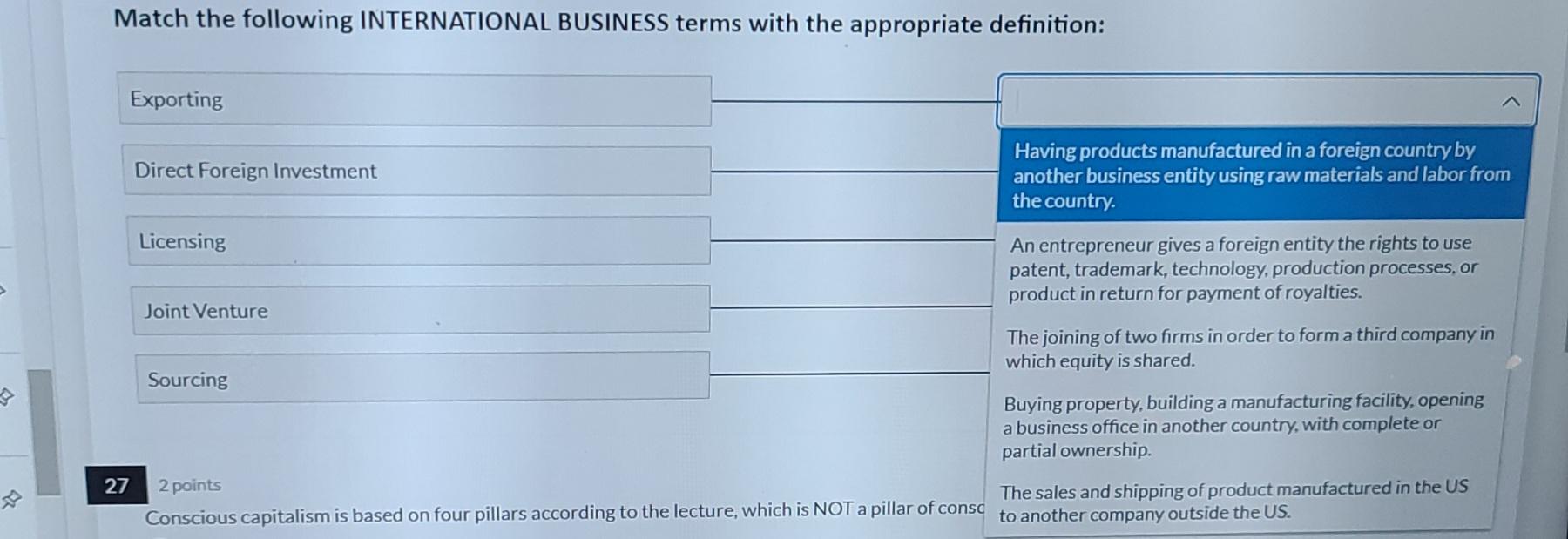 For second question its the option for the terms,