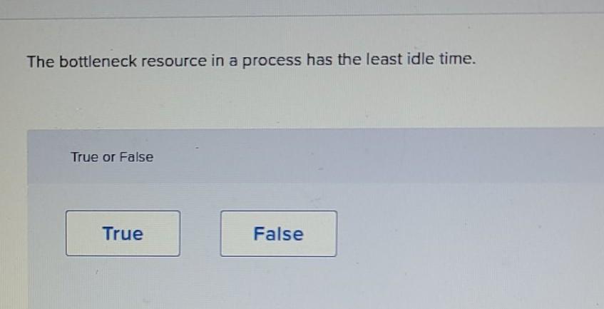 The bottleneck resource in a process has the