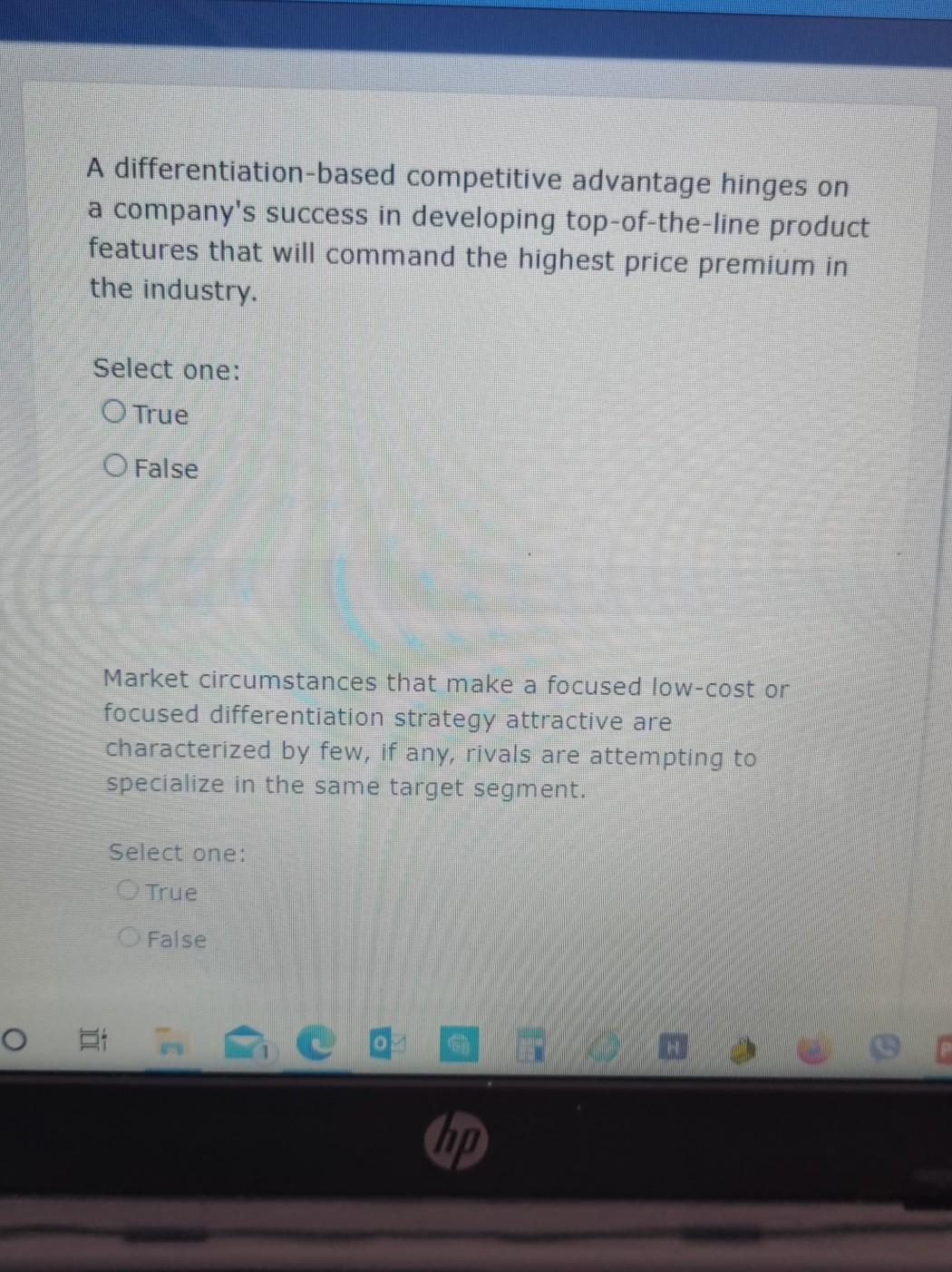 A differentiation-based competitive advantage