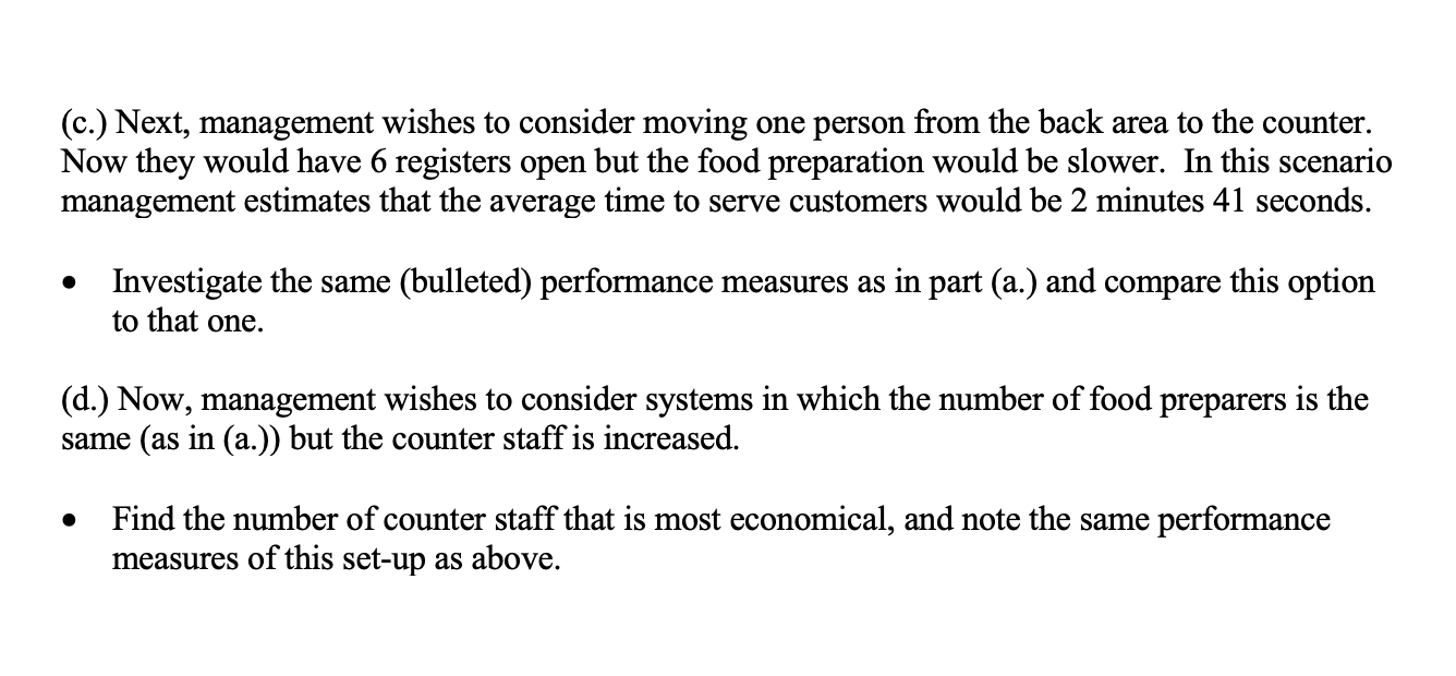 Problem 1. Consider a fast-food restaurant that