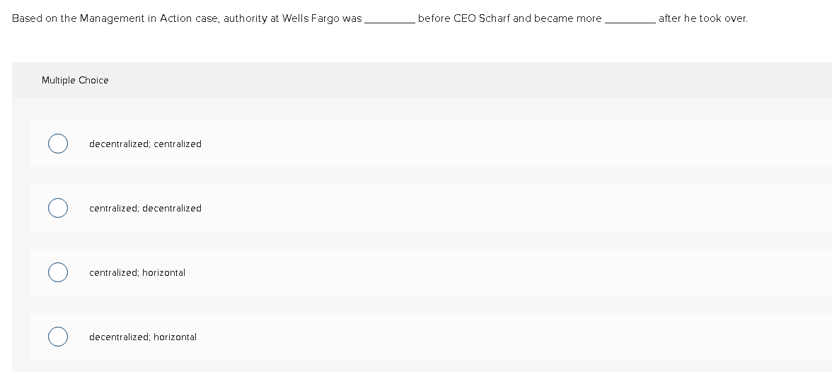 Based on the Management in Action case, authority