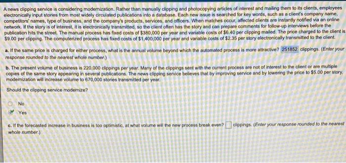 alli need is part C A news clipping service is