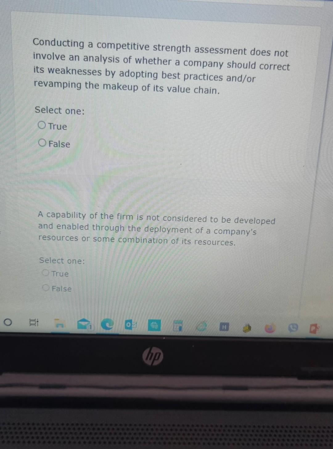 Conducting a competitive strength assessment does