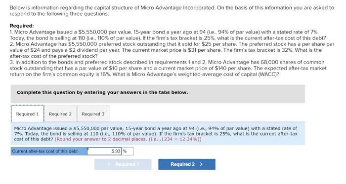 Below is information regarding the capital