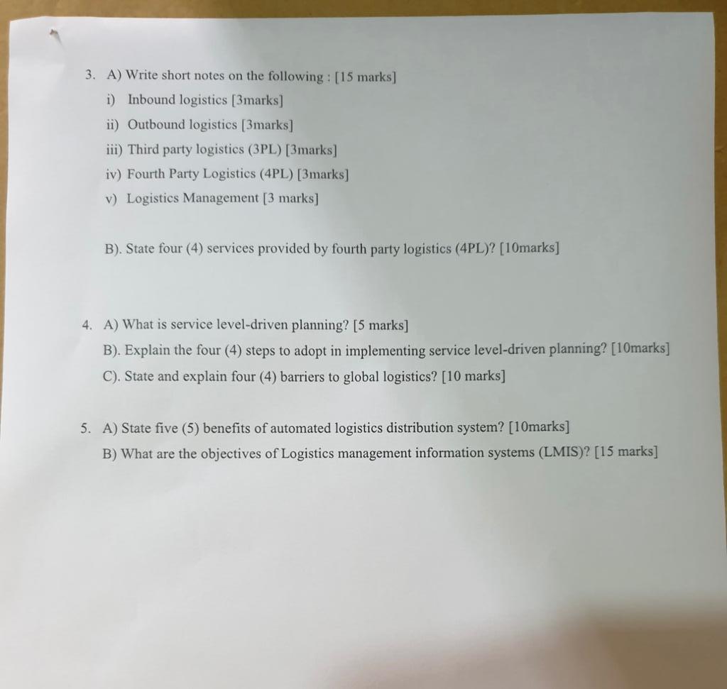 3. A) Write short notes on the following: [15