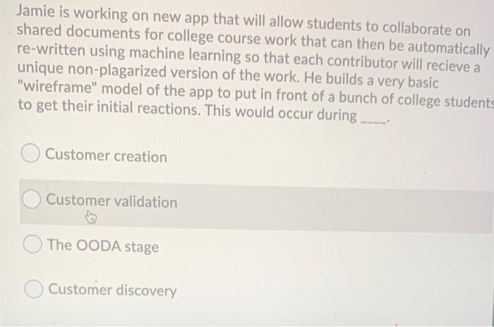 Jamie is working on new app that will allow