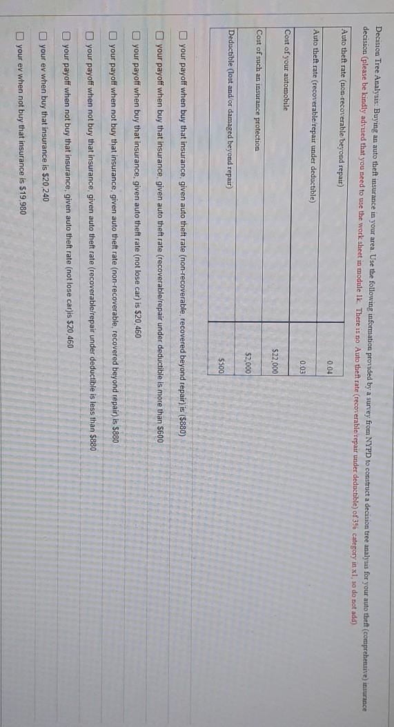Decision Tree Analysis: Buying an auto theft
