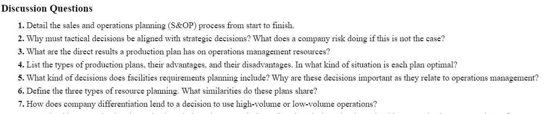 Discussion Questions 1. Detail the sales and