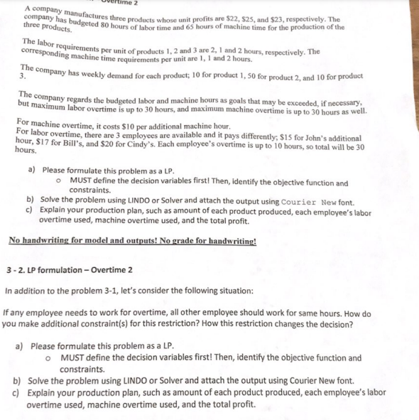 me 2 company has budgeted 80 hours of labor time