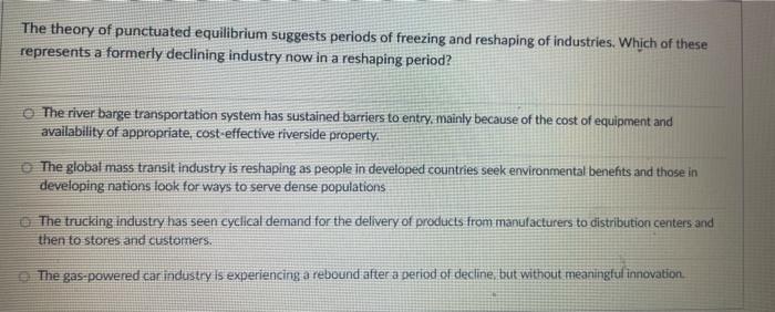 The theory of punctuated equilibrium suggests
