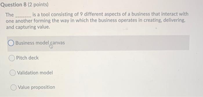 Question 8 (2 points) Theis a tool consisting of