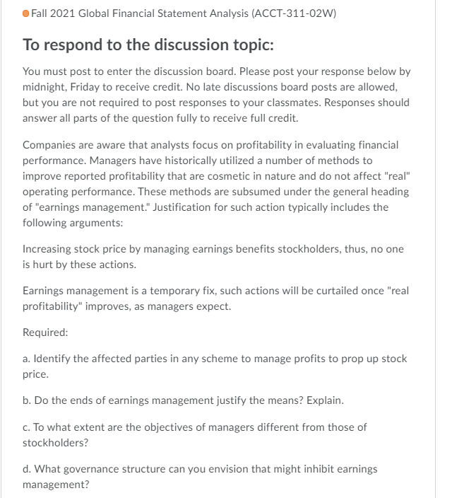 Fall 2021 Global Financial Statement Analysis