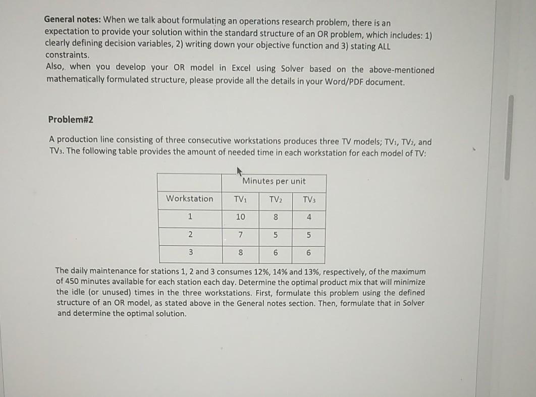 General notes: When we talk about formulating an