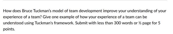 How does Bruce Tuckman's model of team