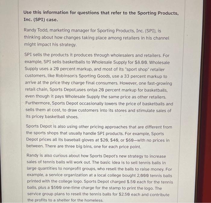 Use this information for questions that refer to