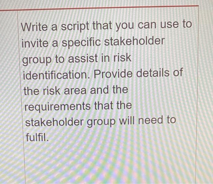 BSBRS501 Write a script that you can use to