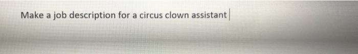 Make a job description for a circus clown