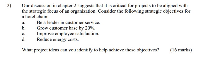 2) Our discussion in chapter 2 suggests that it