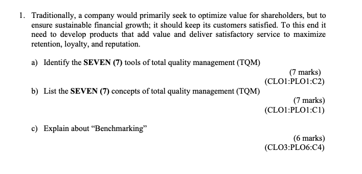 OPERATIONS MANAGEMENT ASSIGNMENT 1.