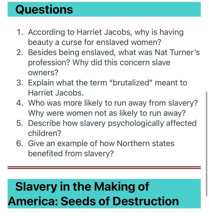 Instructions Watch the film Slavery in the Making