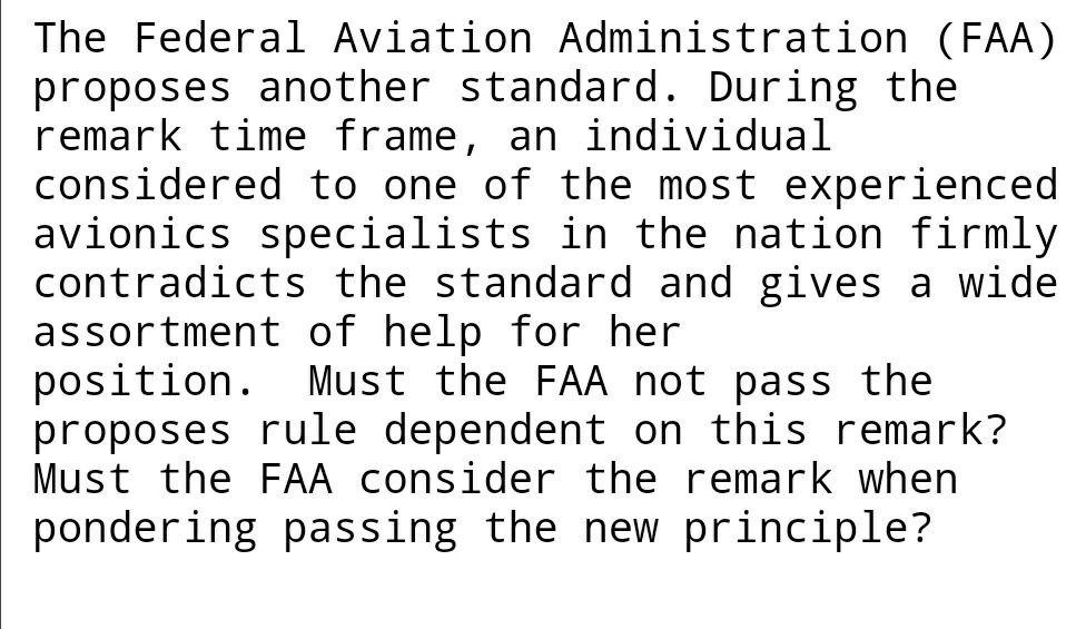 The Federal Aviation Administration (FAA)