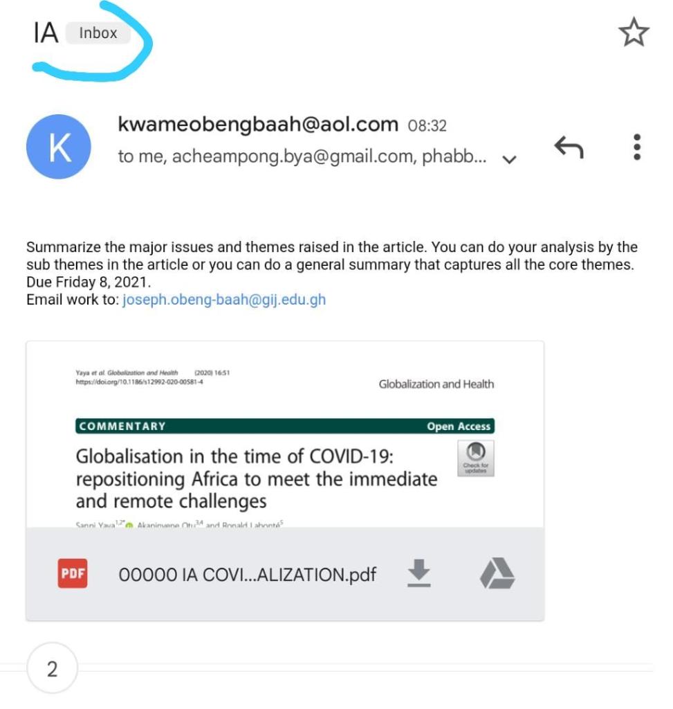 IA Inbox K kwameobengbaah@aol.com 08:32 to me,