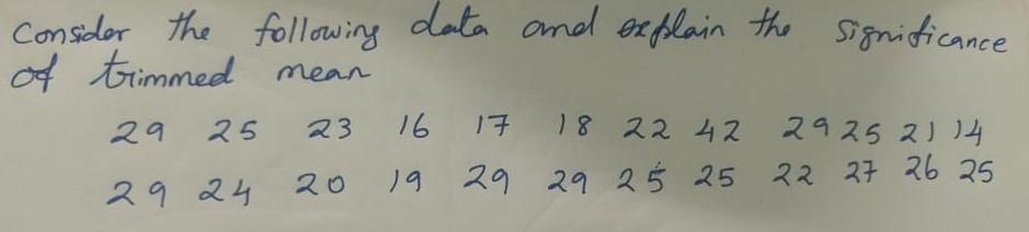 Consider the following date and explain the