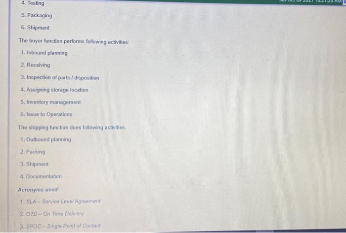 Order Fulfillment at Matrix Machine Components