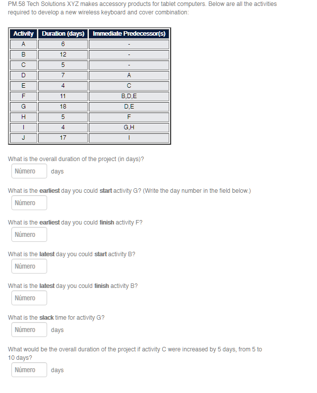 Please show the formula used on MS. Excel. PM.58