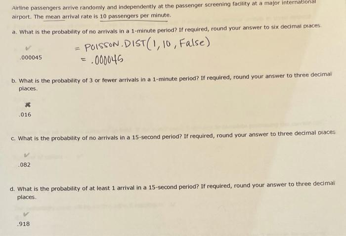 please show using excel formulas Airline