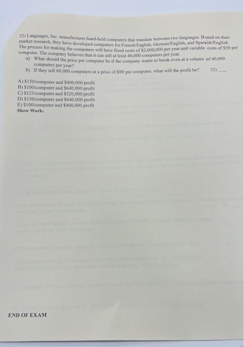 32) Languages, Inc. manufactures hand-held