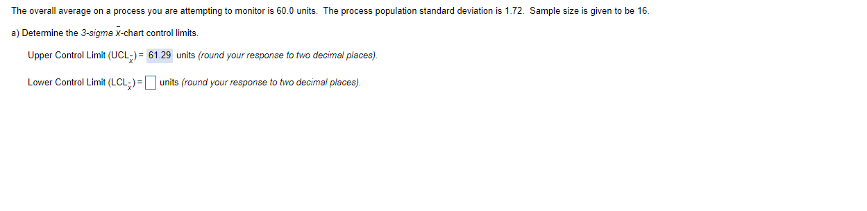 The overall average on a process you are