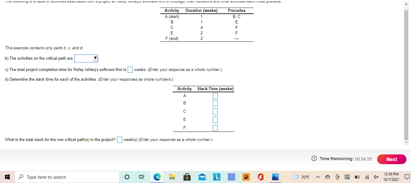 19 1 ) 1 2 , . Duration (weeks) Activity A