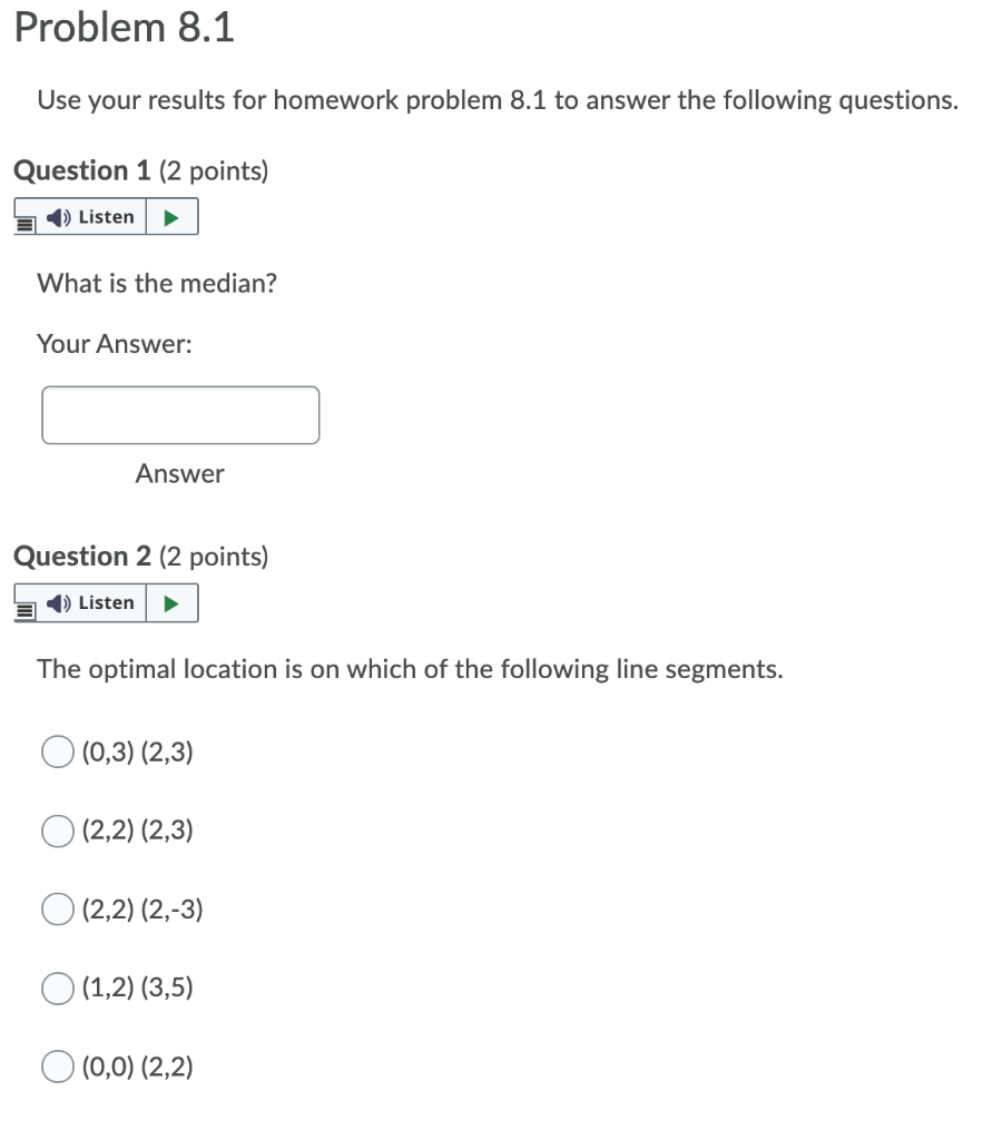 Problem 8.1 Use your results for homework problem