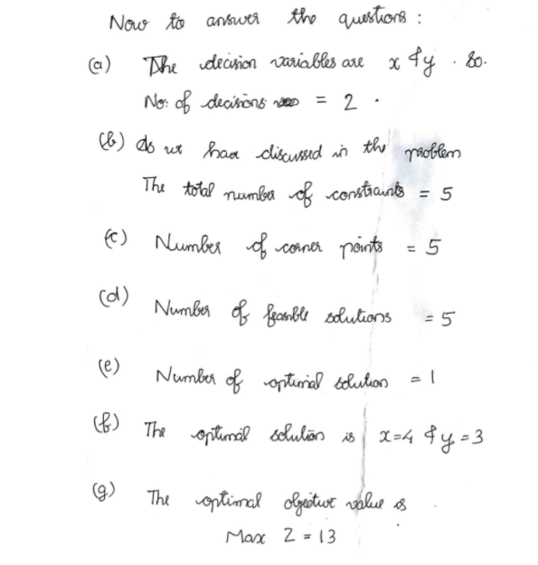Question 2. Consider the LP model in Question 1,