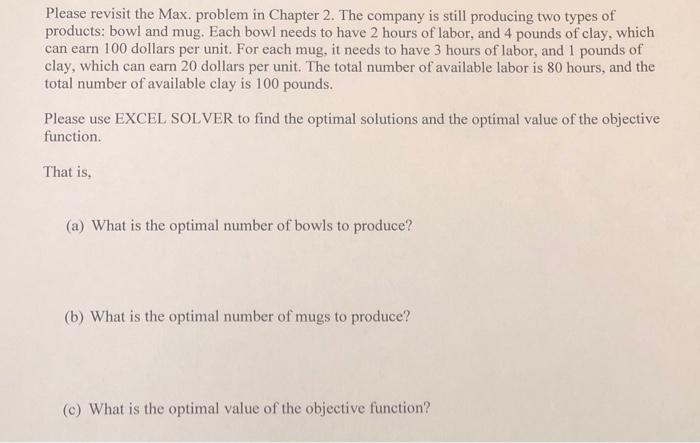problem help Please revisit the Max. problem in