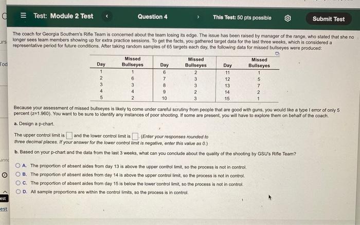 Test: Module 2 Test Question 4 This Tost: 50 pts