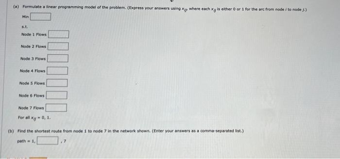 Consider the following transhipment network for