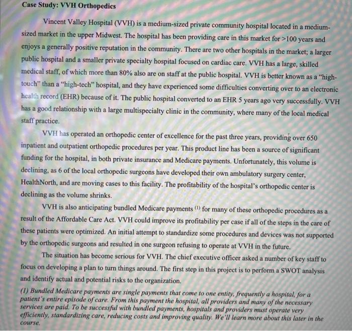 1. Please read the case study and come up with 3