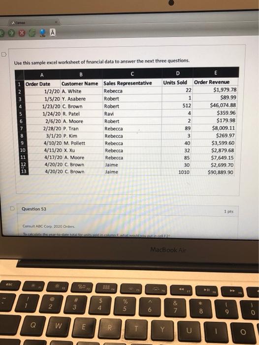 A D Use this sample excel worksheet of financial