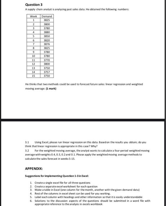 ASSIGNMENT 1 (Demand forecasting on Excel)