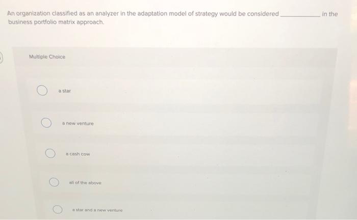 in the An organization classified as an analyzer